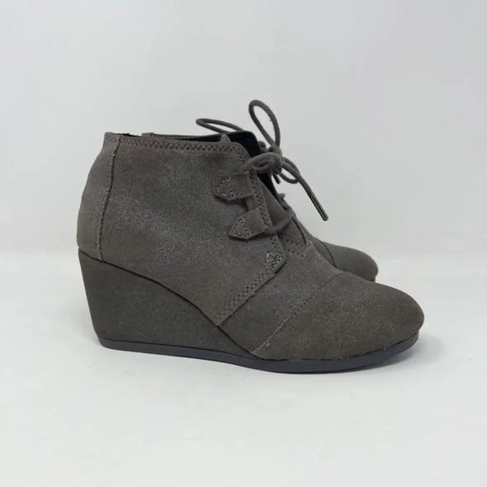 Toms Kayla Desert Wedge Ankle Boot Womens 6‎ Gray Sparkly Boho Y2K Casual